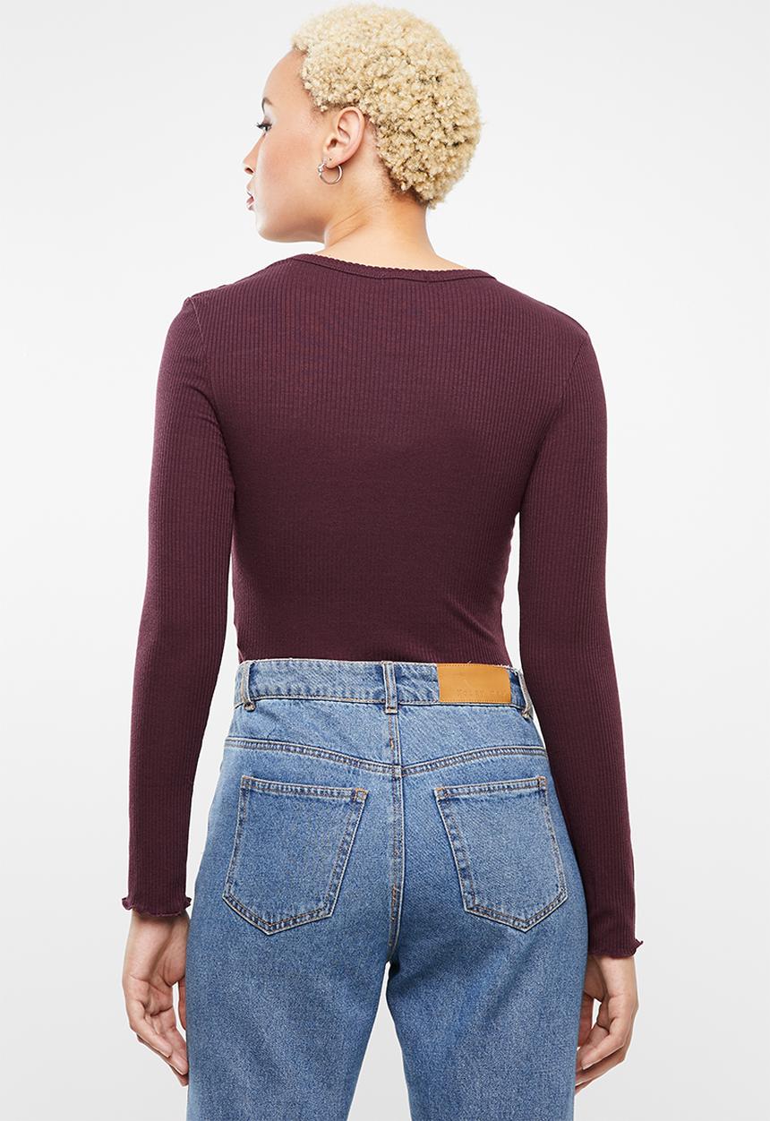 Cotton On - The sister long sleeve top - burgundy 