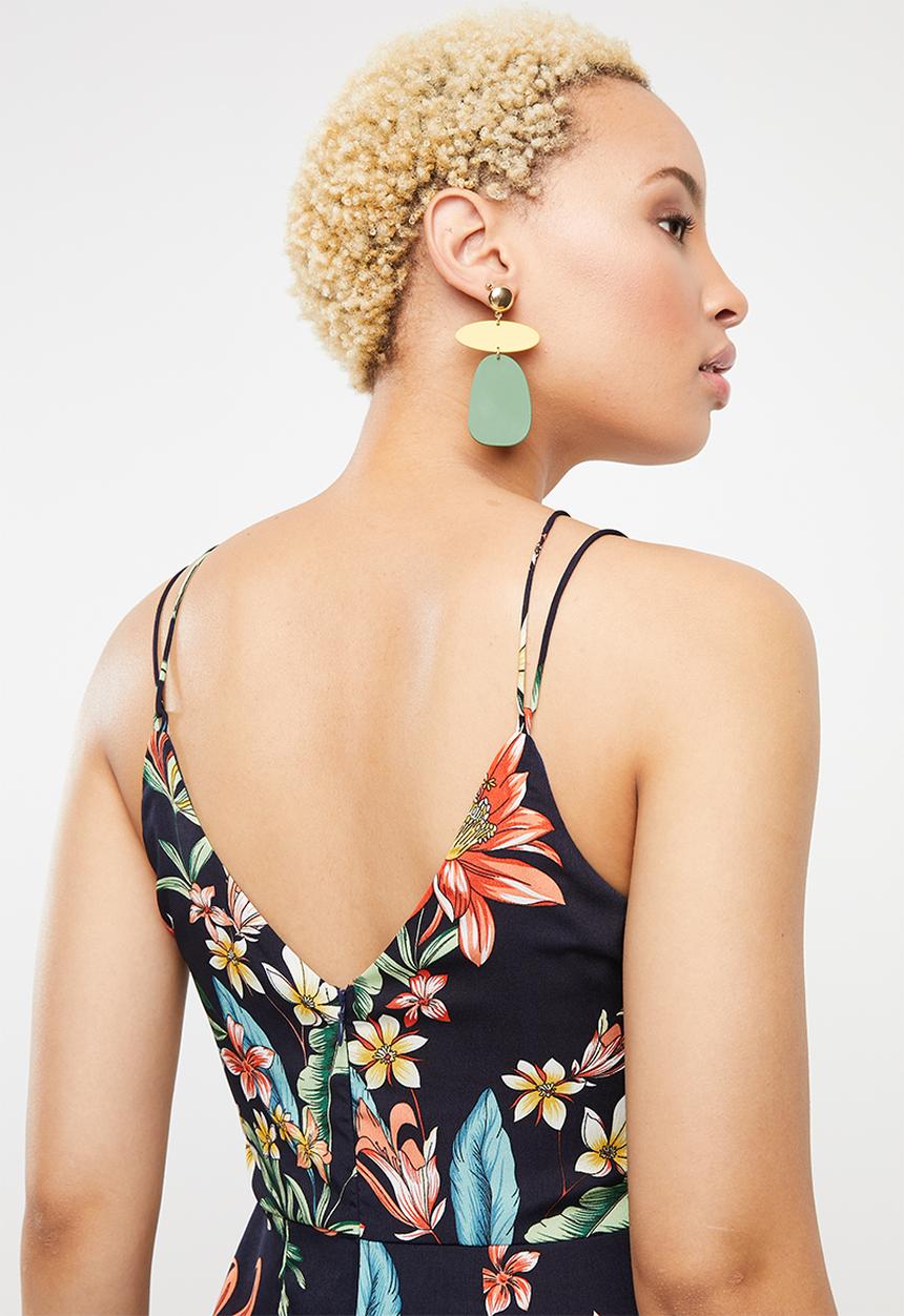 Revenge - Strap detail tropical jumpsuit - multi