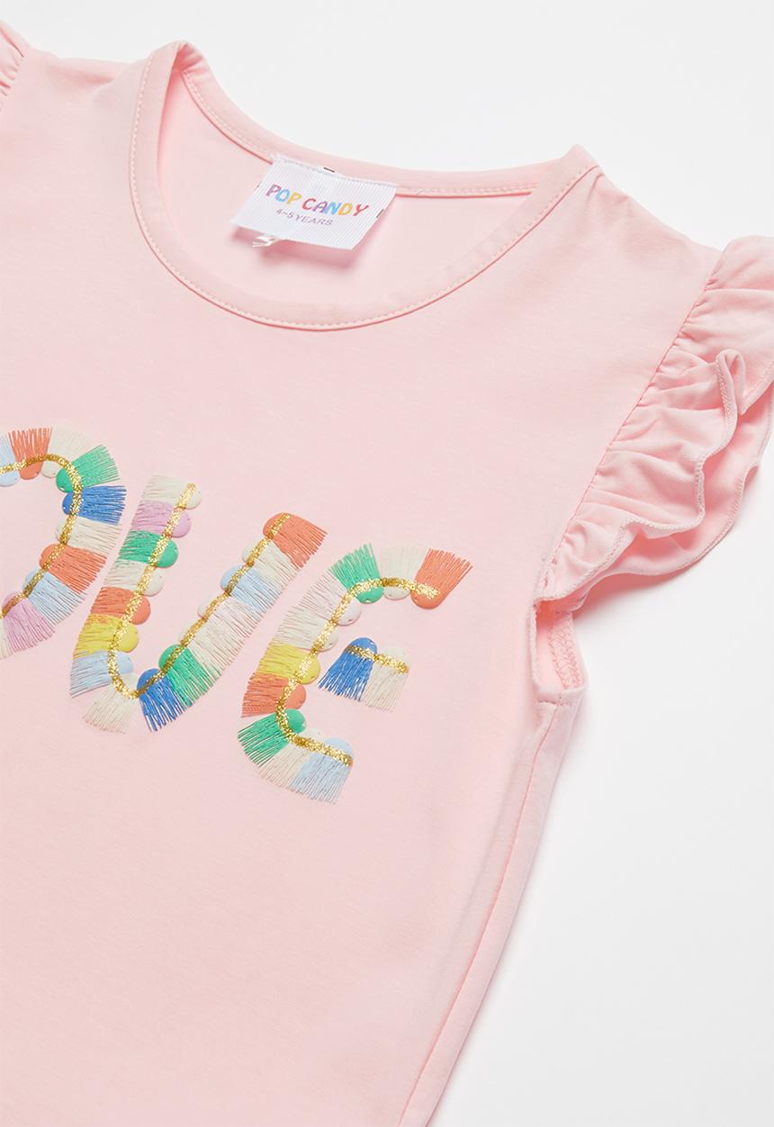 Pop Candy - Girls mesh combo dress - pink
