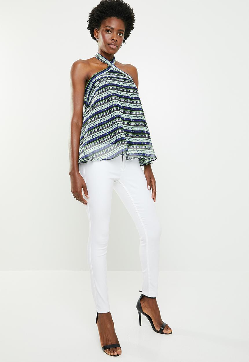edit - Halterneck swing cami - blue