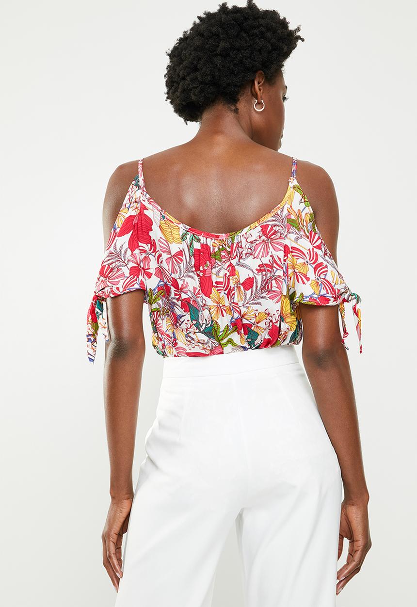 edit - Cold shoulder blouse - multi