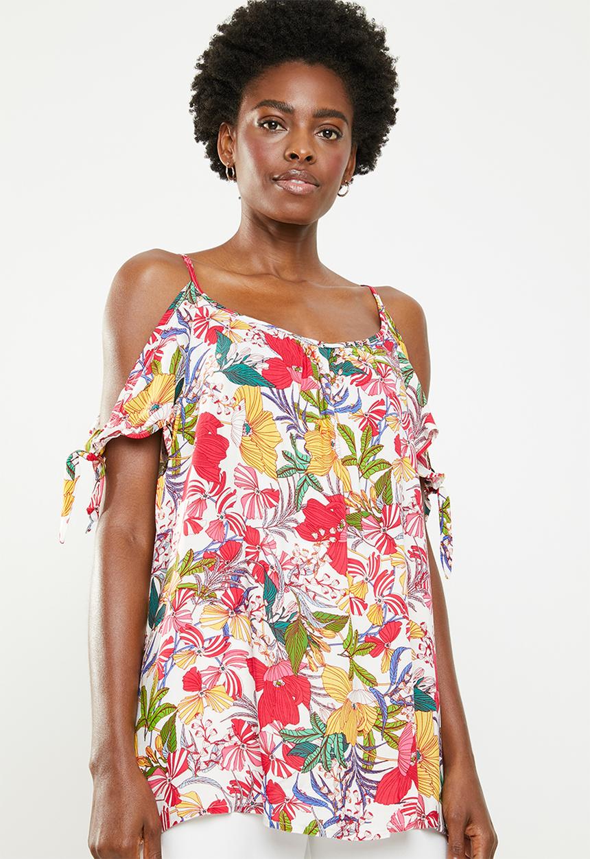 edit - Cold shoulder blouse - multi