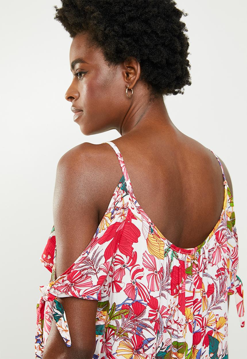 edit - Cold shoulder blouse - multi