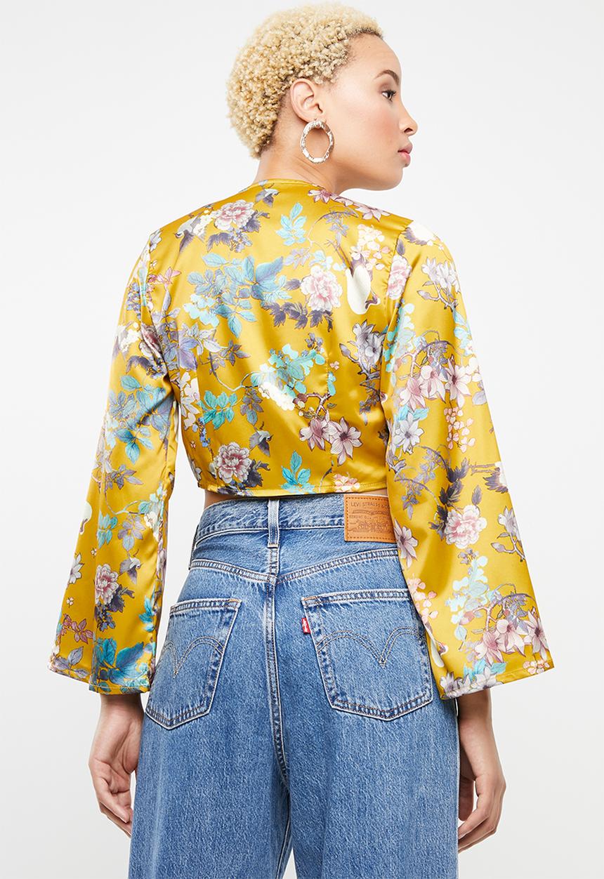 STYLE REPUBLIC - Front button crop top - multi 