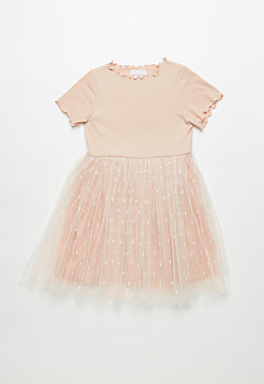 Pop Candy - Combo mesh dress - pink