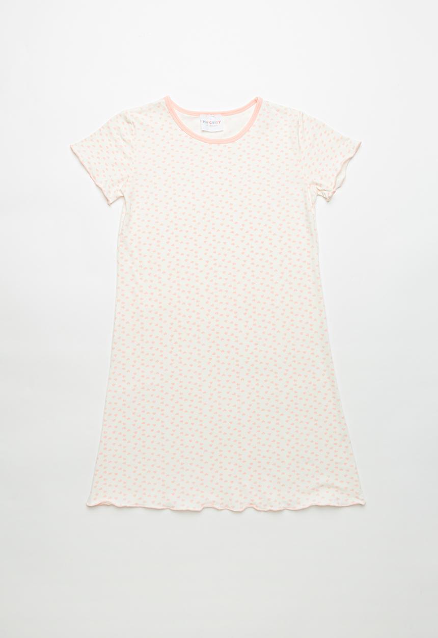 Pop Candy - Heart printed night dress - white & pink