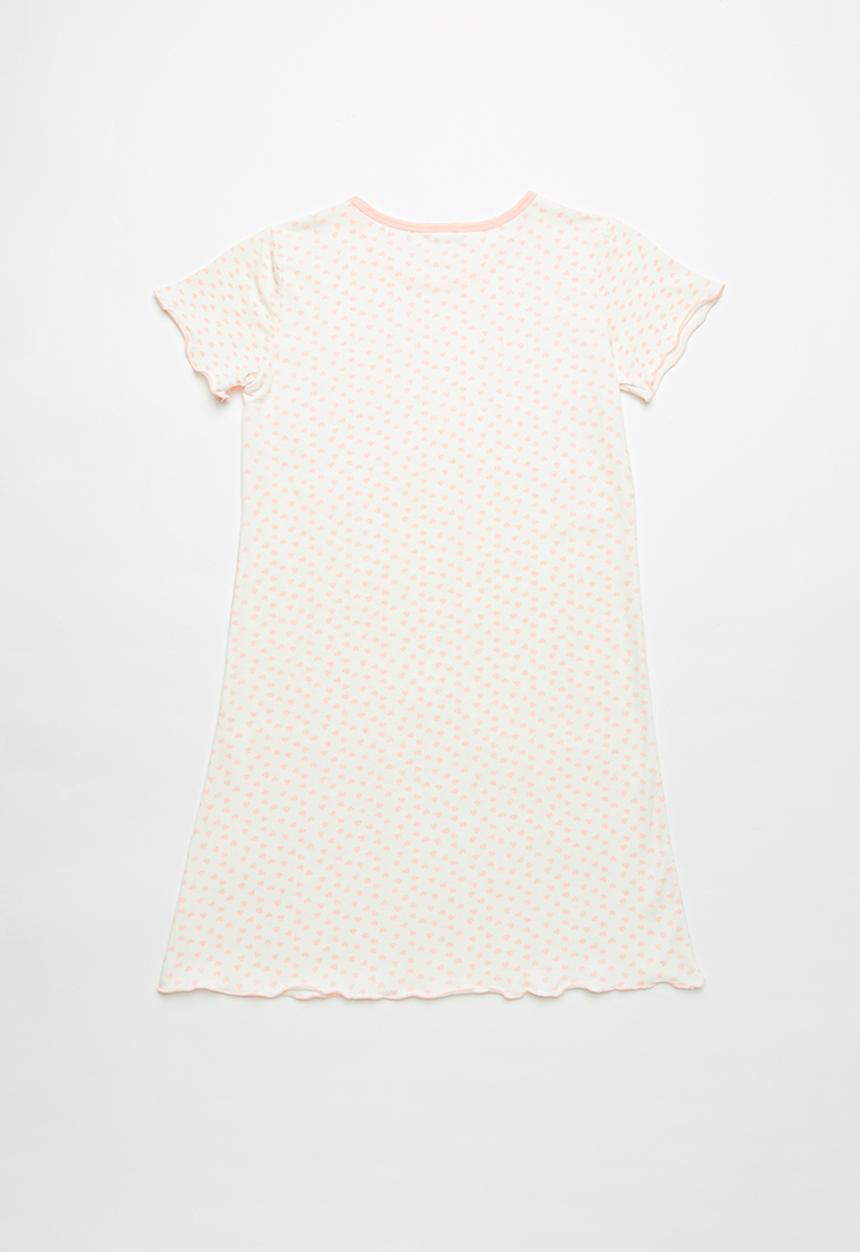 Pop Candy - Heart printed night dress - white & pink
