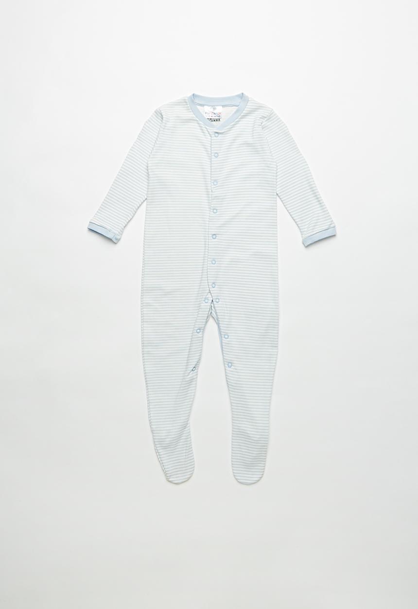 Pop Candy - Baby boys sleepsuit - blue & white