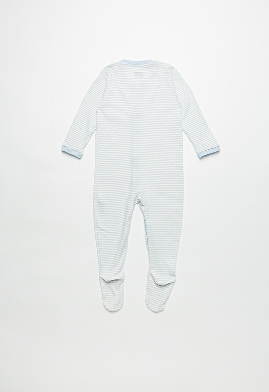 Pop Candy - Baby boys sleepsuit - blue & white