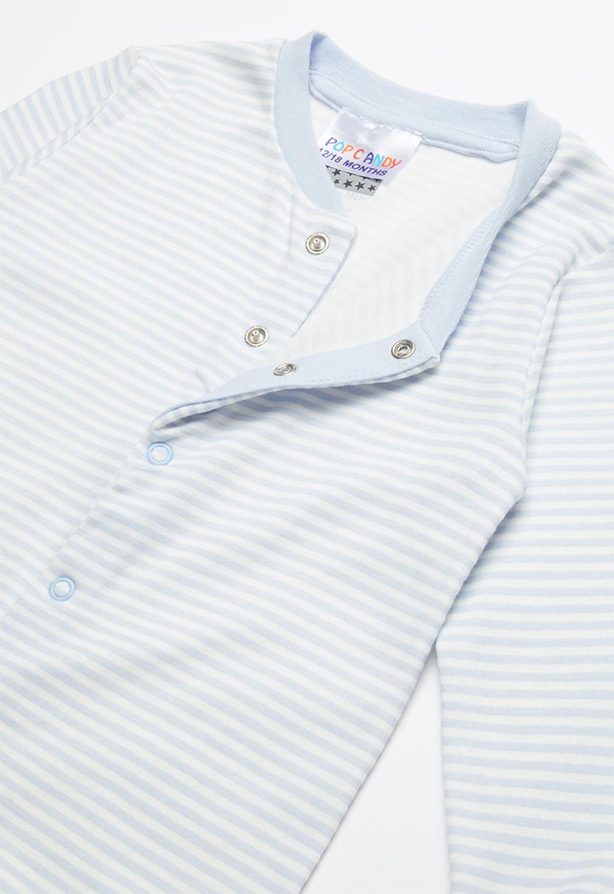 Pop Candy - Baby boys sleepsuit - blue & white