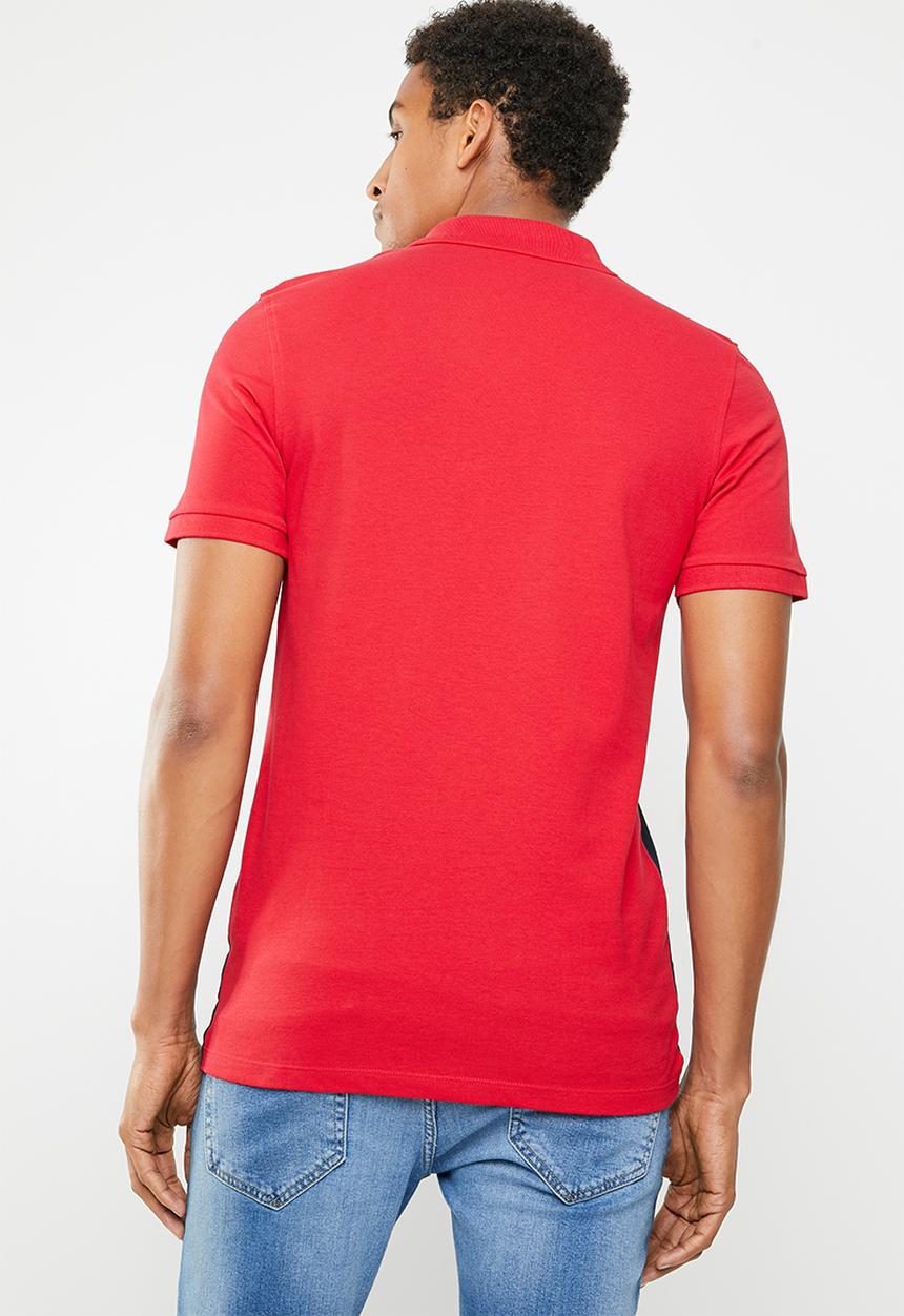 Jack & Jones - Mikkel short sleeve polo - red & navy