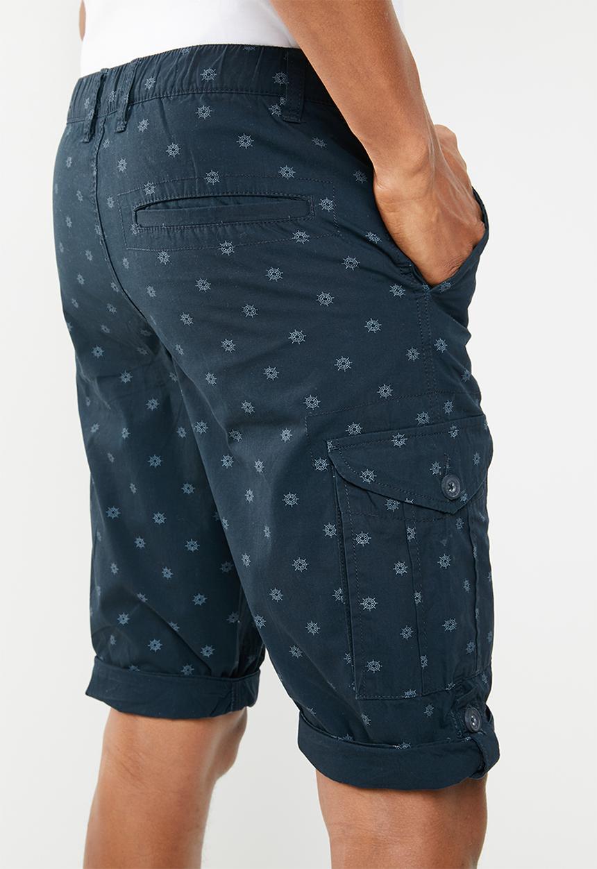 STYLE REPUBLIC - Cargo shorts with tie up - navy