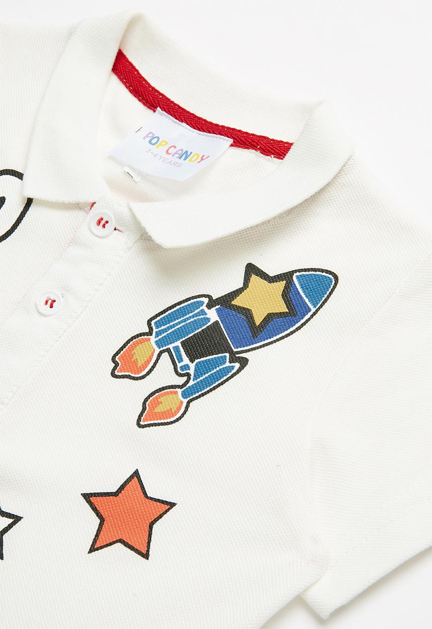 Pop Candy - Printed golf shirt - white