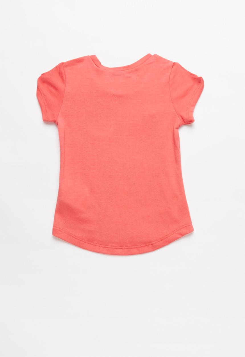 Pop Candy - Baby Girls Printed Tee - coral