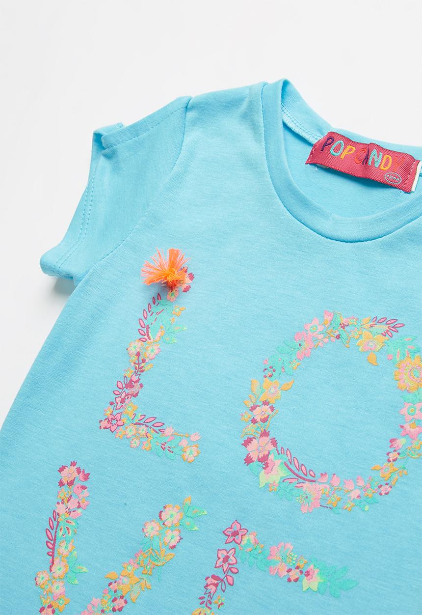 Pop Candy - Baby Girls Printed Tee - blue
