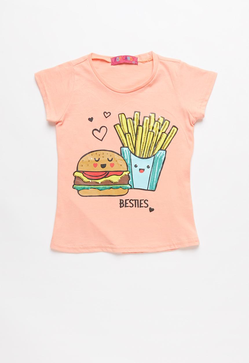 Pop Candy - Girls short sleeve tee - peach