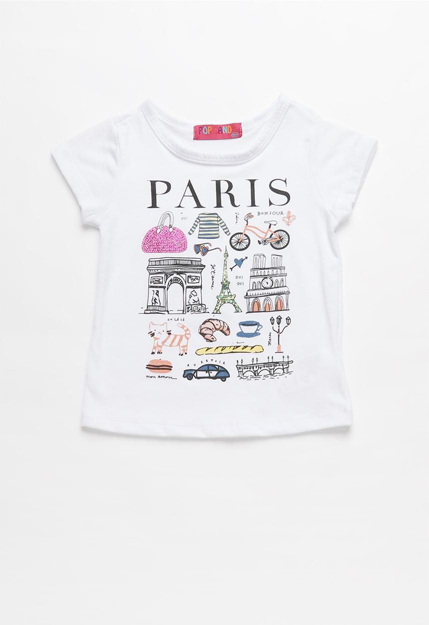 Pop Candy - Baby Girls Printed Tee - white