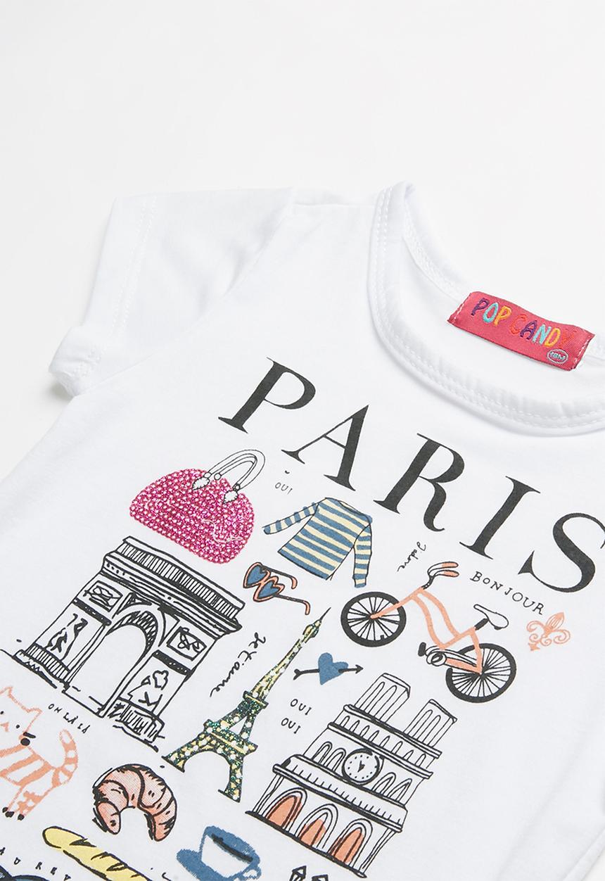 Pop Candy - Baby Girls Printed Tee - white