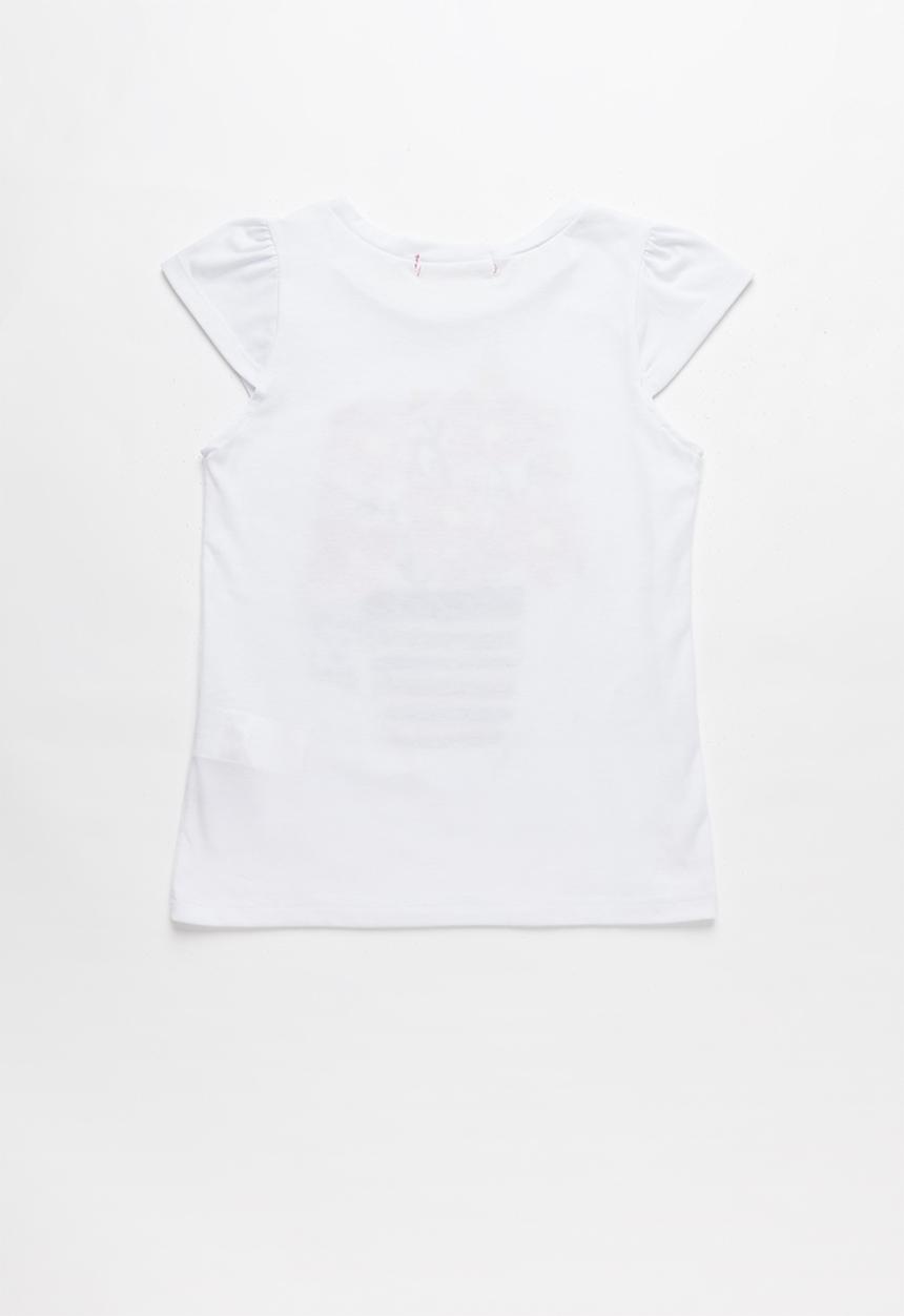 Pop Candy - Girls Flower Printed T-shirt - white