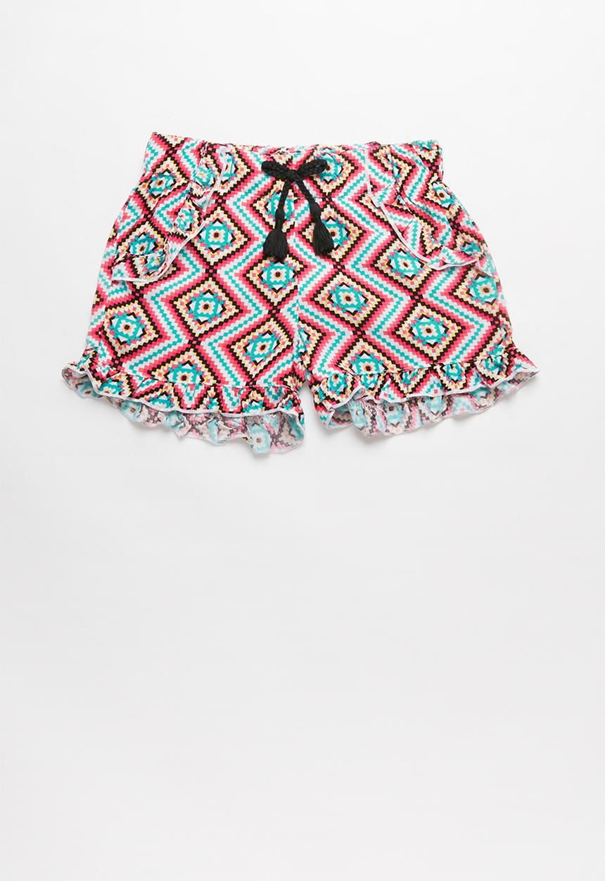 Pop Candy - Girls flouncing rayon shorts - multi