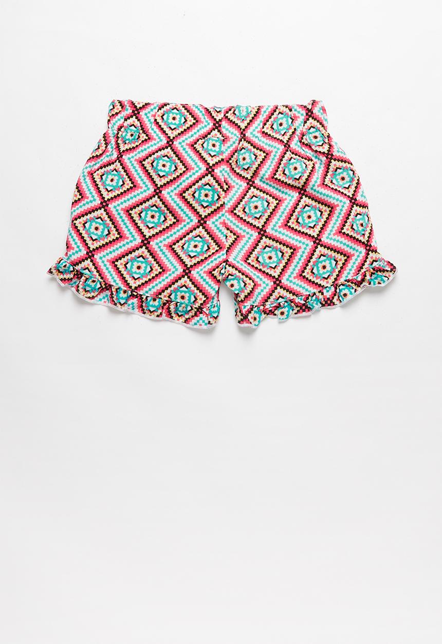 Pop Candy - Girls flouncing rayon shorts - multi