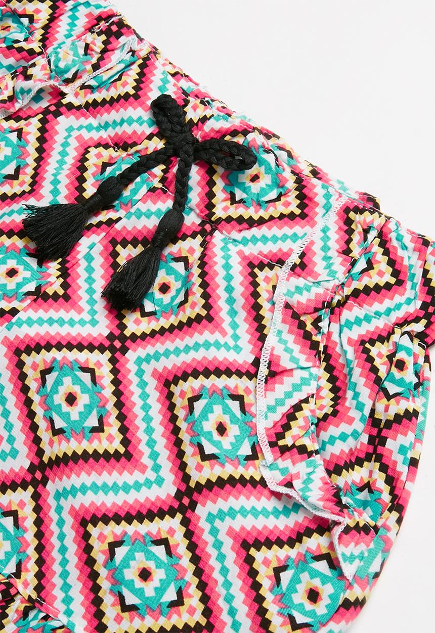 Pop Candy - Girls flouncing rayon shorts - multi