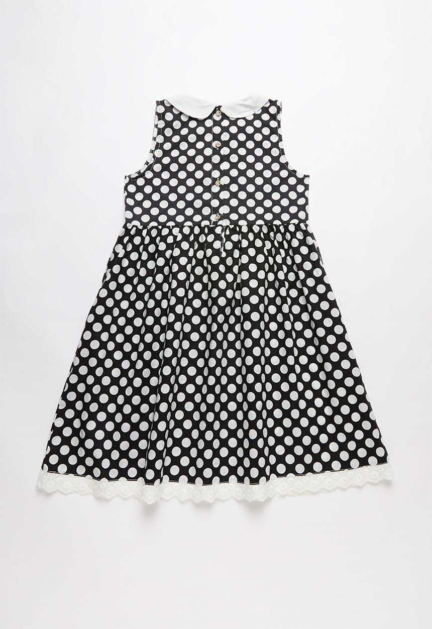 Pop Candy - Girls collared dress - black & white
