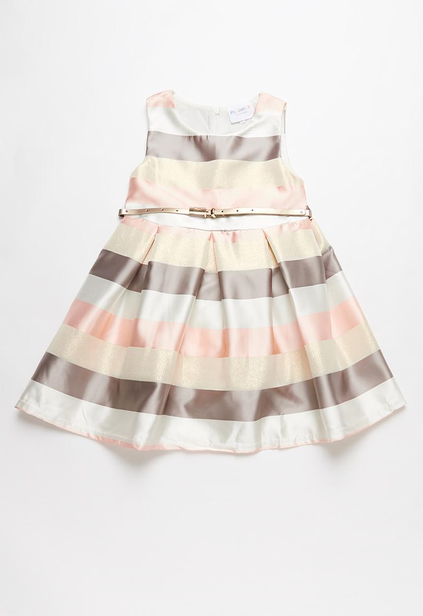Pop Candy - Girls multi stripe skater dress - multi