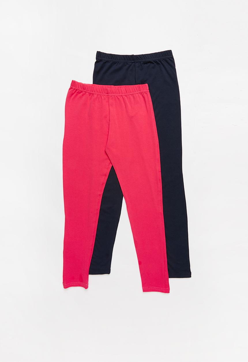 Rebel Republic - Kids 2 pack leggings - navy & pink