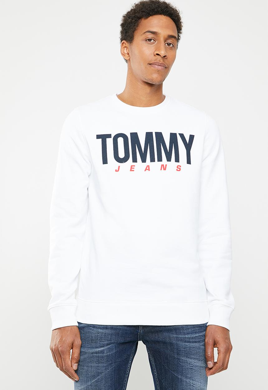 Tommy Hilfiger - Tjm essential logo crew sweatshirt - white