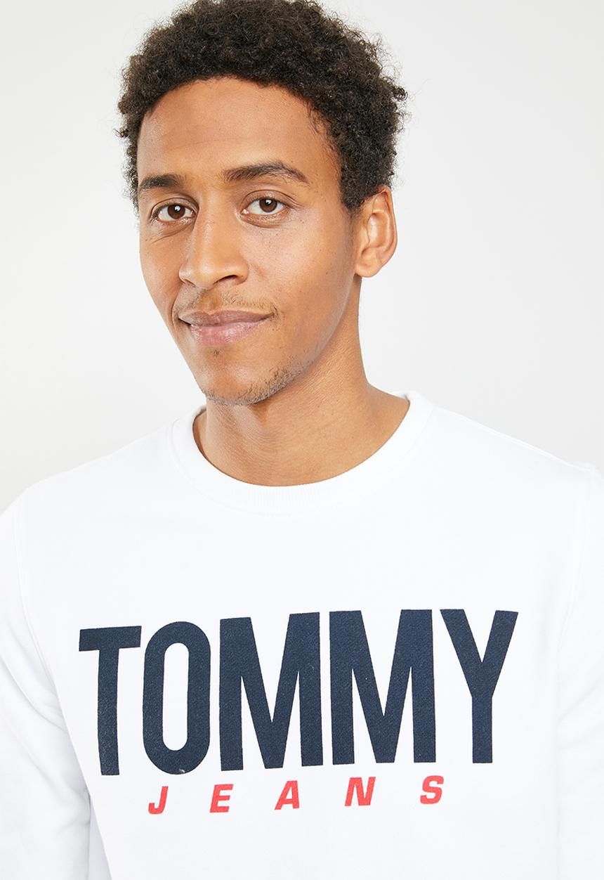 Tommy Hilfiger - Tjm essential logo crew sweatshirt - white