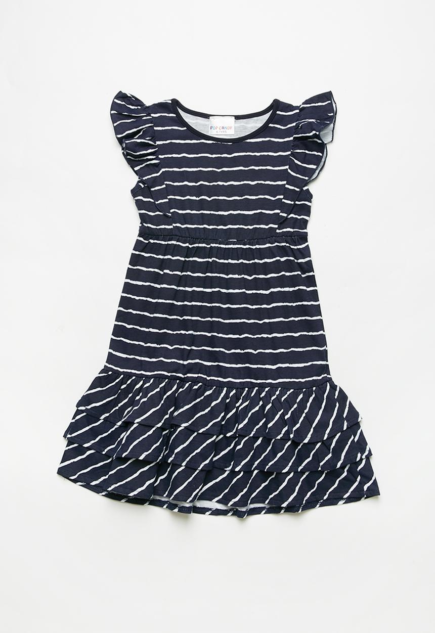Pop Candy - Stripe dress - navy & white