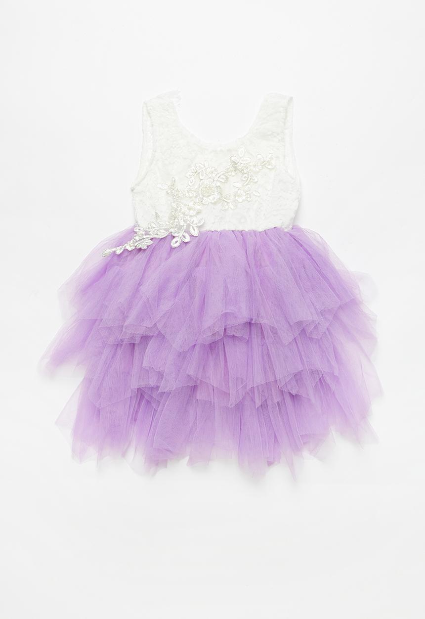 Pop Candy - Layered mesh dress - white & purple