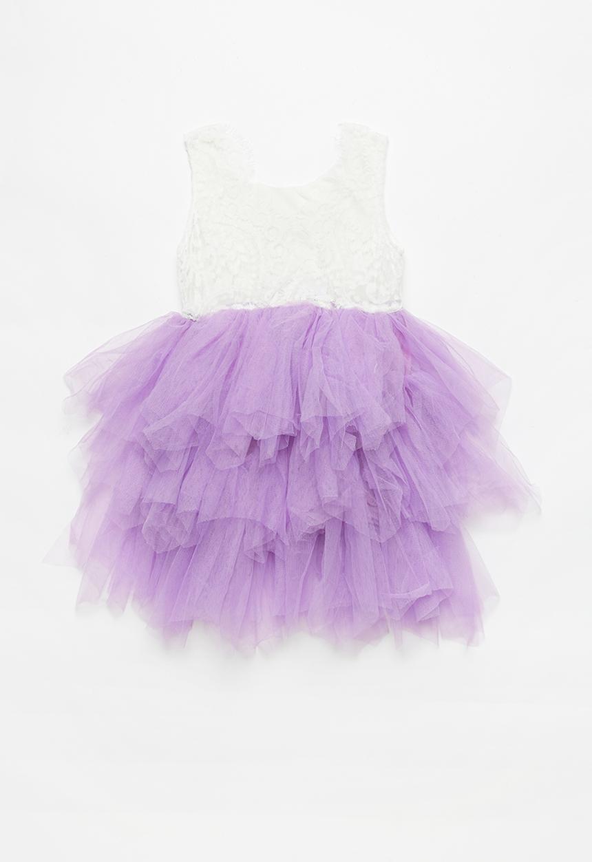 Pop Candy - Layered mesh dress - white & purple