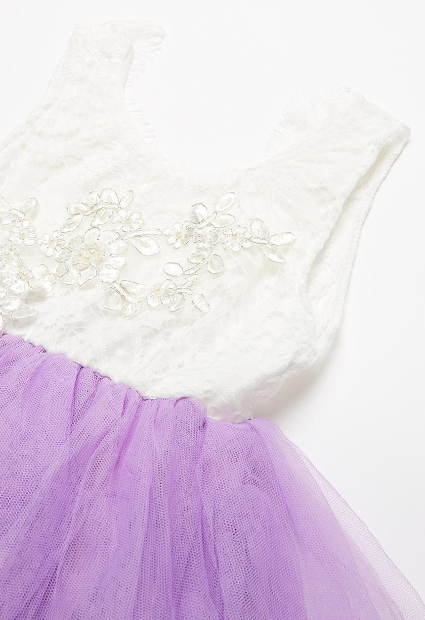 Pop Candy - Layered mesh dress - white & purple