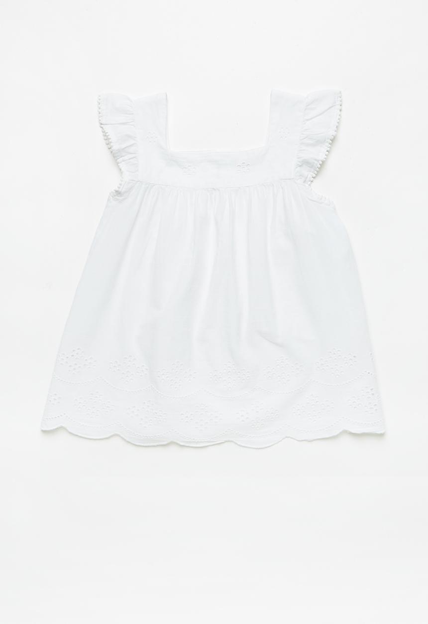 Pop Candy - Anglaise detail blouse - white