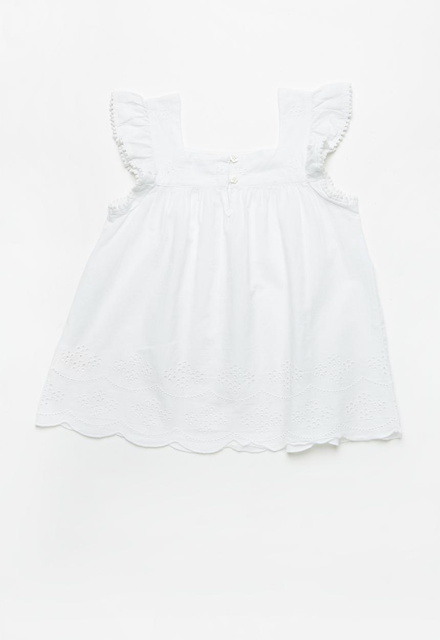 Pop Candy - Anglaise detail blouse - white