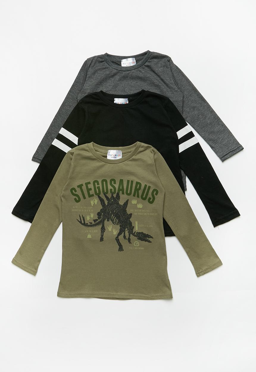 Pop Candy - Kids 3 pack long sleeve top - multi