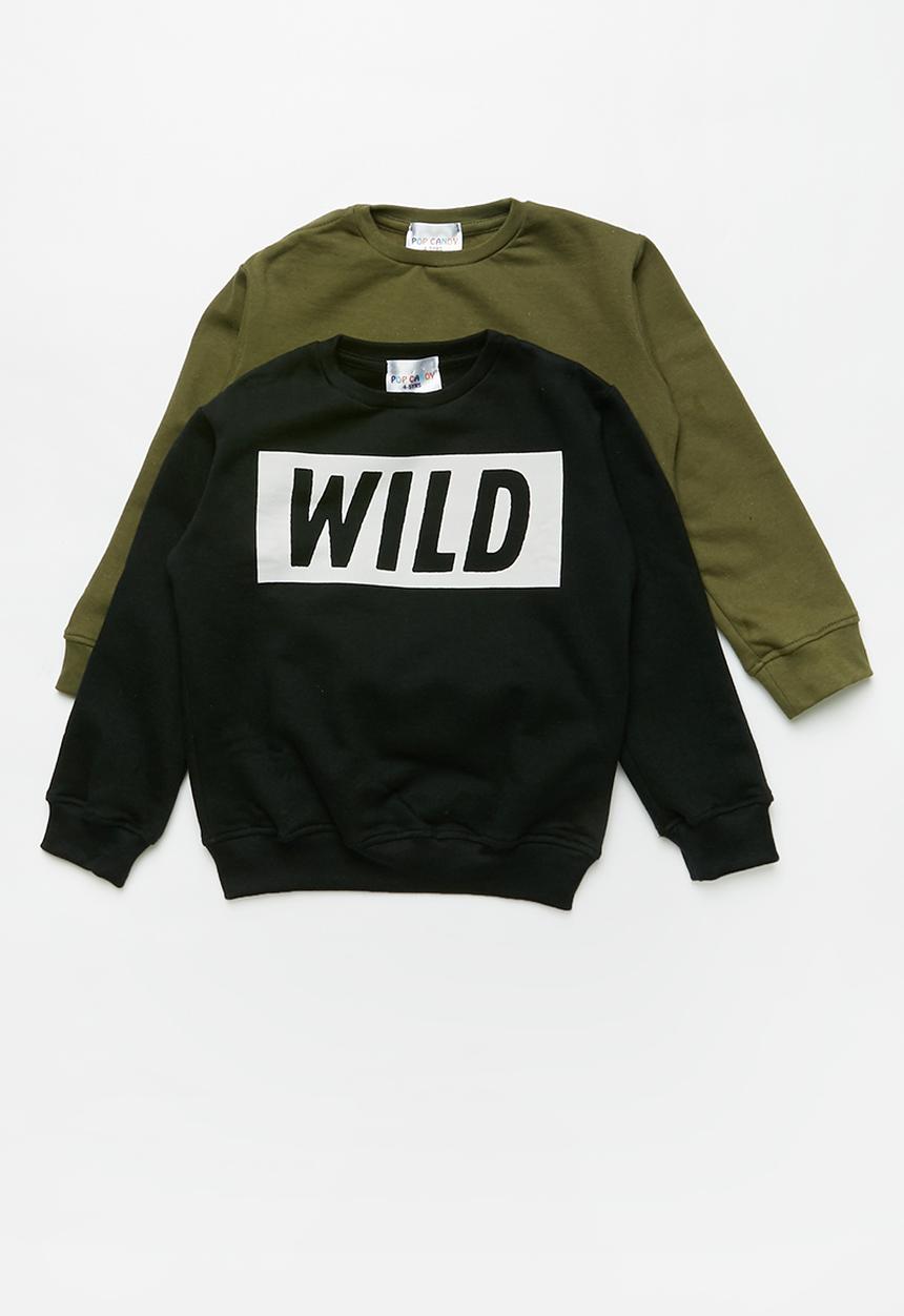 Pop Candy - Kids 2 pack sweater - black & khaki