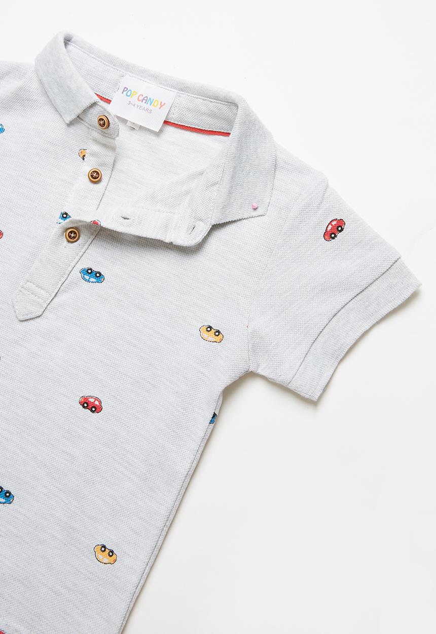 Pop Candy - Boys golfer tee - grey