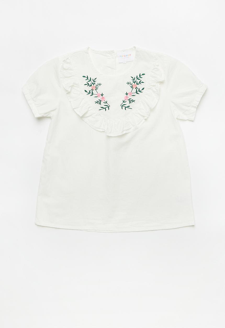 Pop Candy - Girls floral print blouse - white