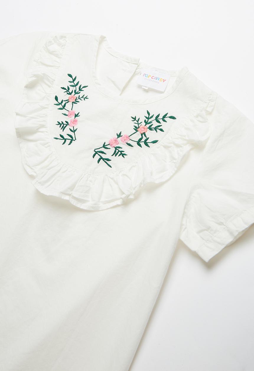 Pop Candy - Girls floral print blouse - white