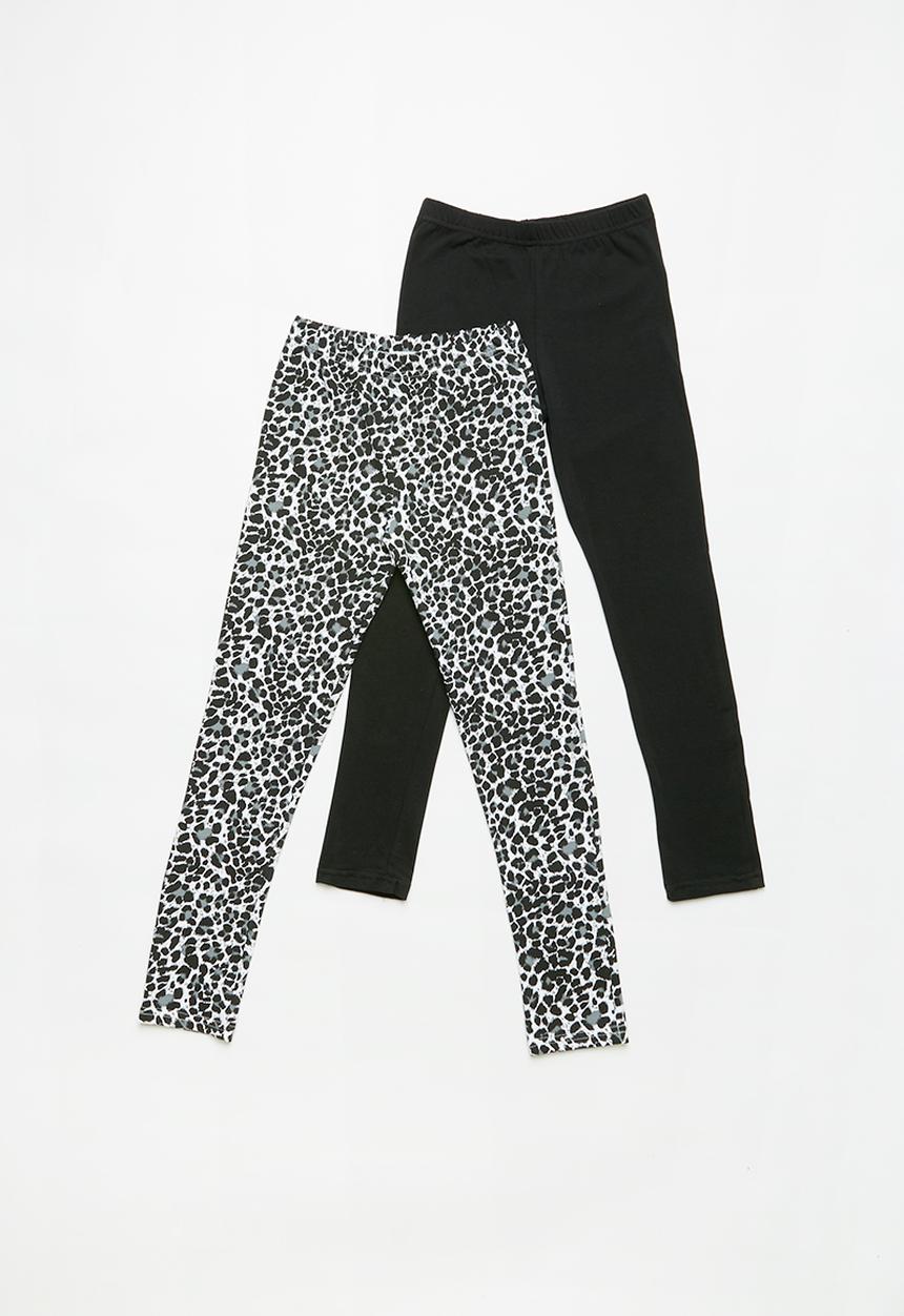 Rebel Republic - Kids 2 pack leggings - black & white