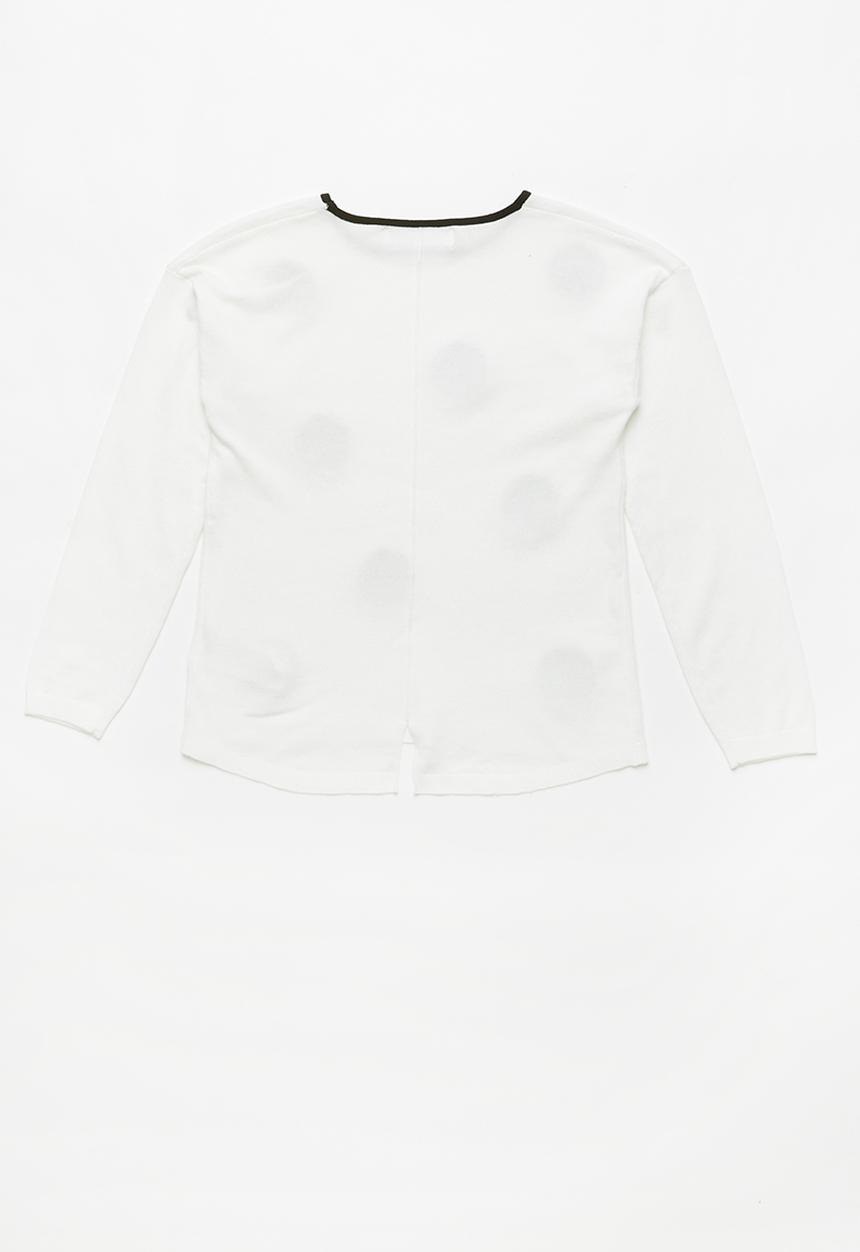 MINOTI - Kids sequin fine knit jumper - black & white