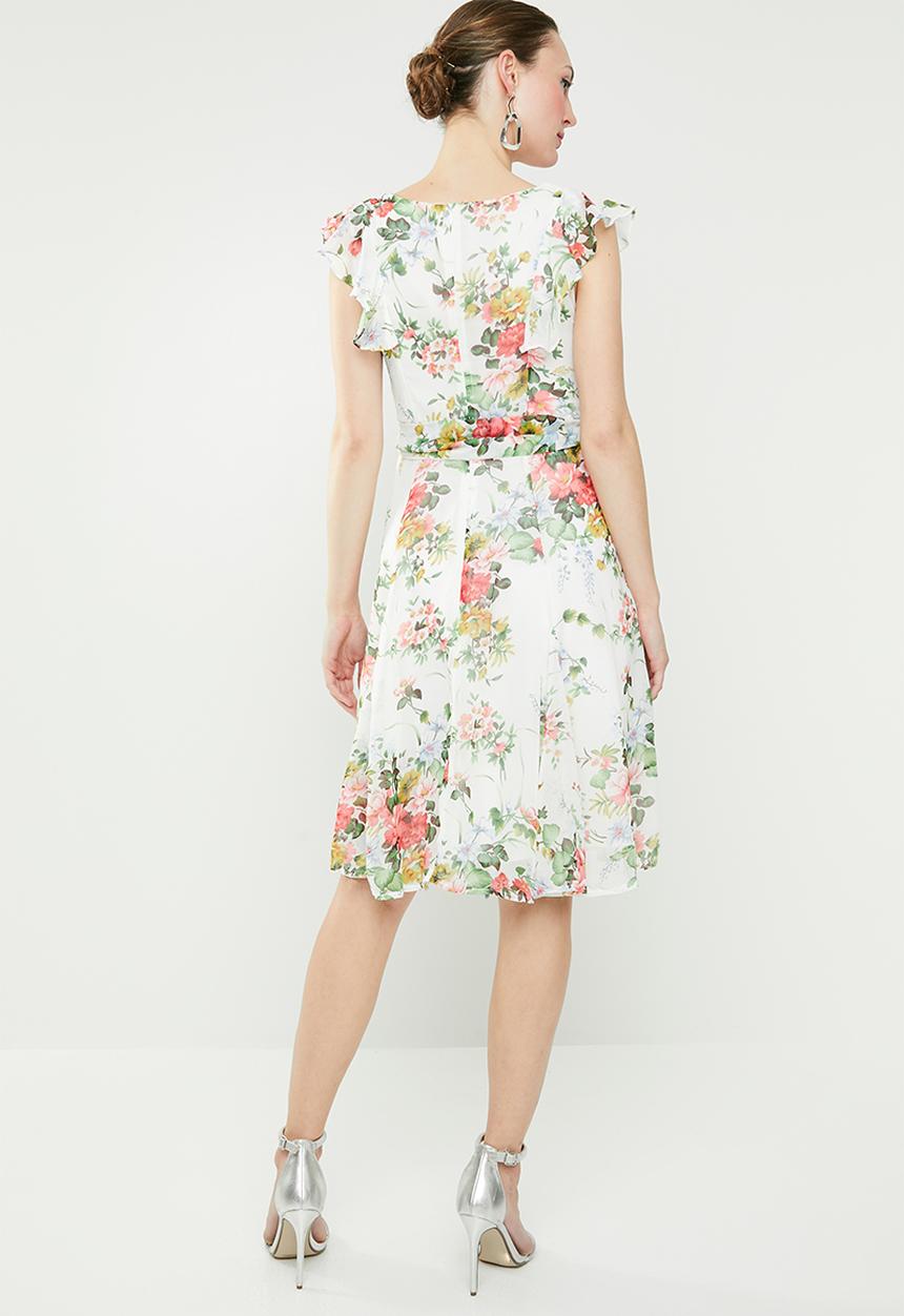 Revenge - Floral front tie wrap dress - multi