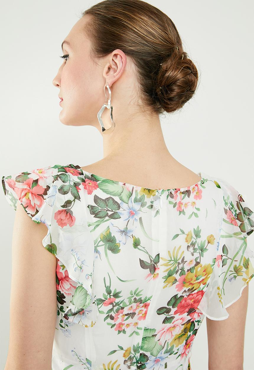 Revenge - Floral front tie wrap dress - multi