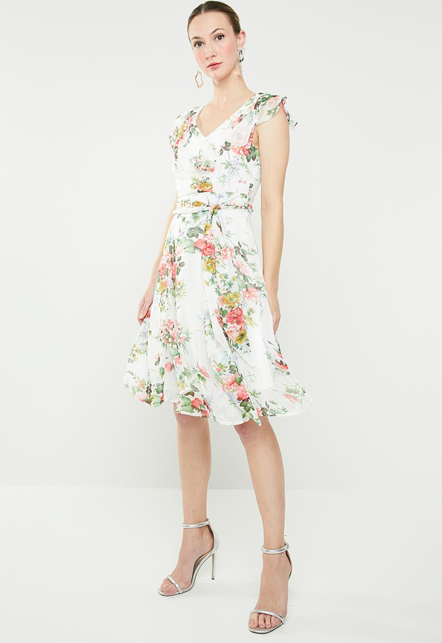 Revenge - Floral front tie wrap dress - multi