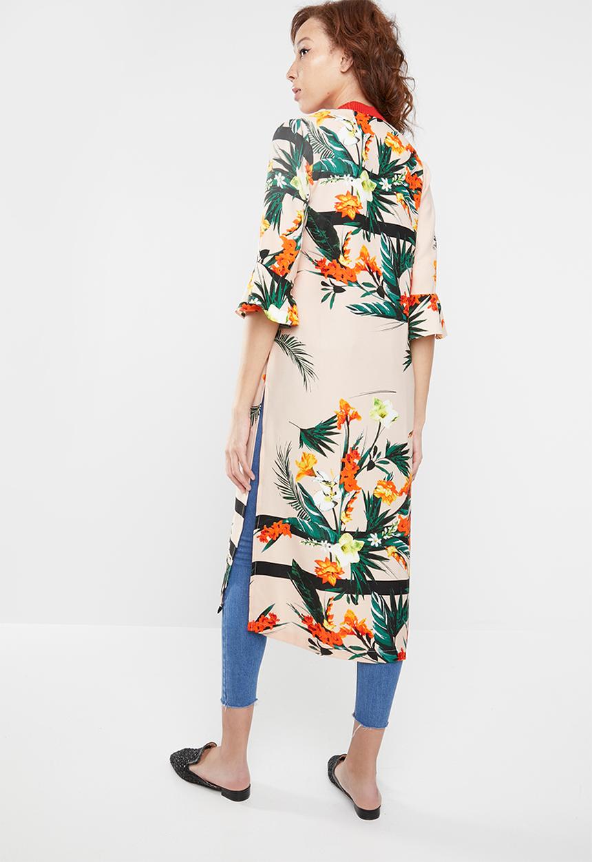 STYLE REPUBLIC - Frill sleeve kimono - multi-colour