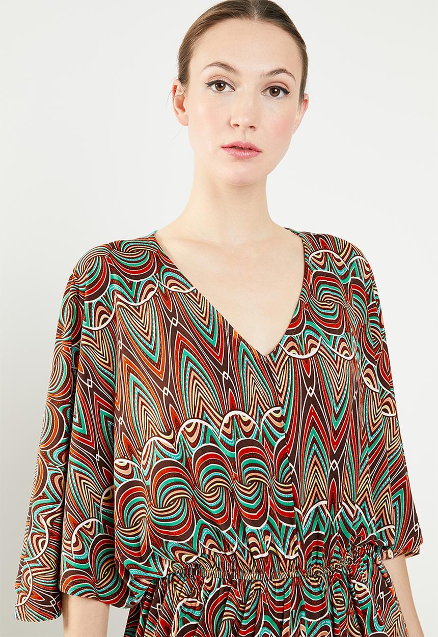 Revenge - Drape detail maxi dress - multi