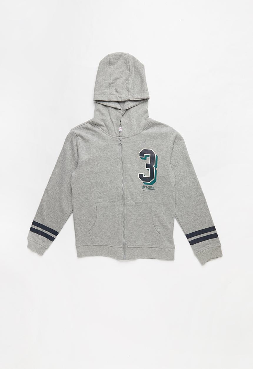 MINOTI - Teens hooded zip thru - grey